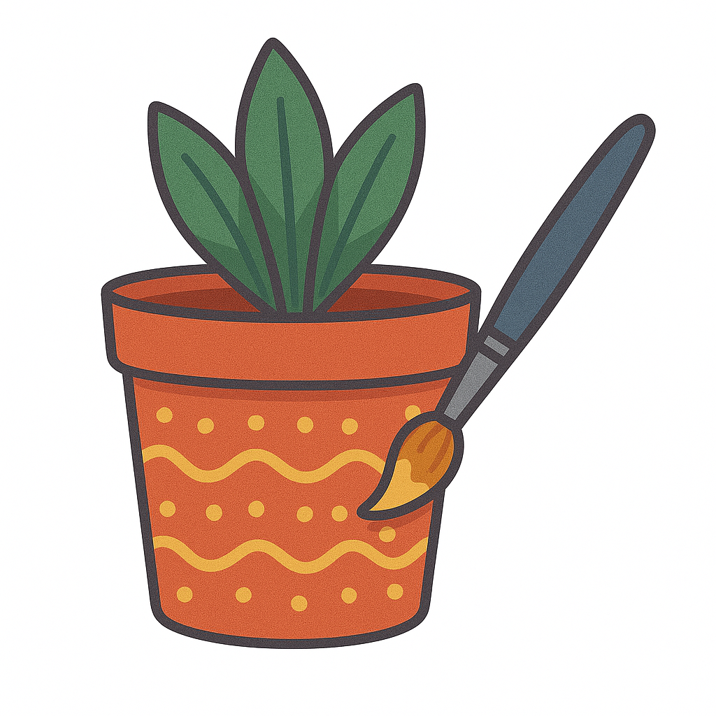 Hand-painted plant pots