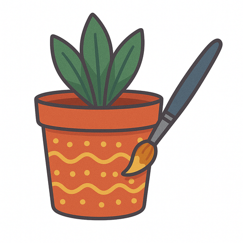Hand-painted plant pots
