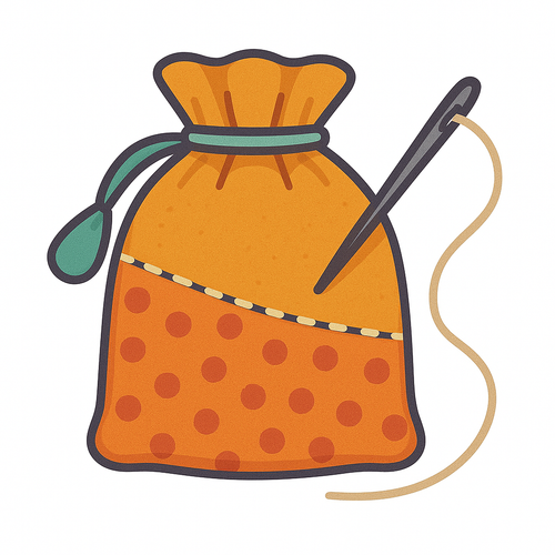 Hand-sewn fabric pouches